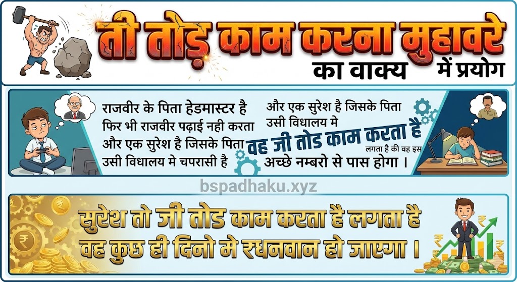 ‌‌‌ती तोड काम करना मुहावरे का वाक्य में प्रयोग