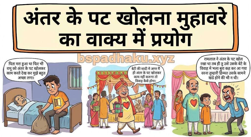 अंतर के पट खोलना मुहावरे का वाक्य में प्रयोग antar ke pat kholna muhavare ka vakya mein prayog ka arth