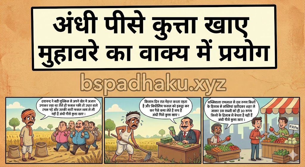 अंधी पीसे कुत्ता खाए मुहावरे का वाक्य में प्रयोग andhe pise kutta khaye muhavare ka vakya me prayog
