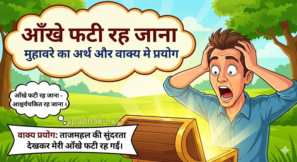 आँखे फटी रह जाना  मुहावरे का अर्थ क्या होता है