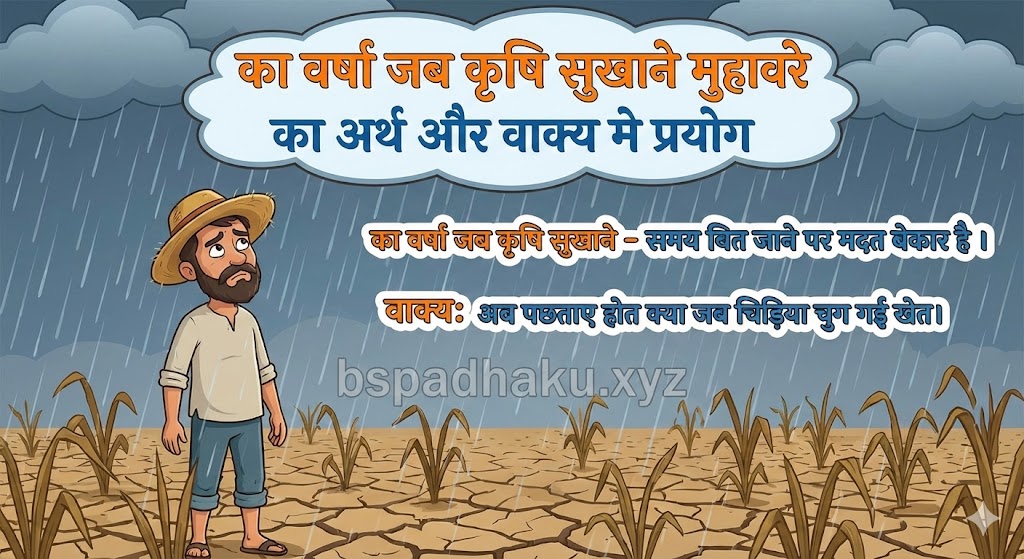 का वर्षा जब कृषि सुखाने  मुहावरे का अर्थ क्या होता है