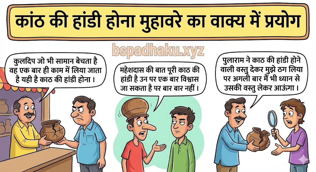 कांठ की हांडी होना मुहावरे का वाक्य में प्रयोग kath ki handi hona muhavare ka vakya me pryog