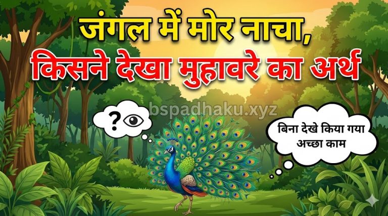 जंगल में मोर नाचा, किसने देखा का मतलब और वाक्य मे प्रयोग