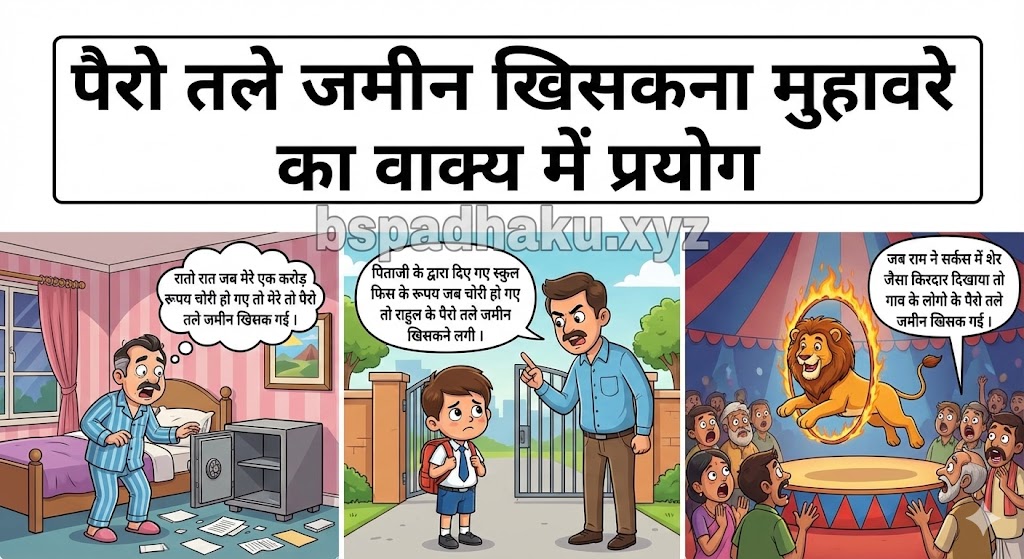 पैरो तले जमीन खिसकना मुहावरे का वाक्य में प्रयोग pairo tale zameen khisakna muhavare ka vakya me prayog