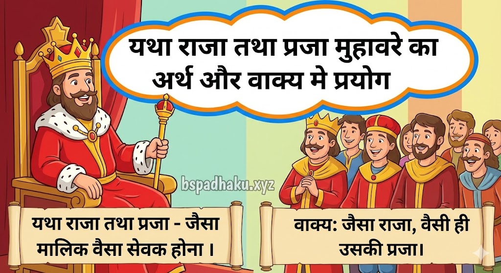 यथा राजा तथा प्रजा  मुहावरे का अर्थ क्या होता है