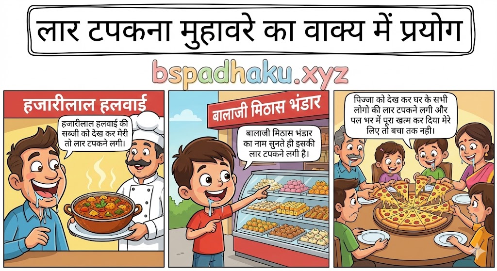 लार टपकना मुहावरे का वाक्य में प्रयोग