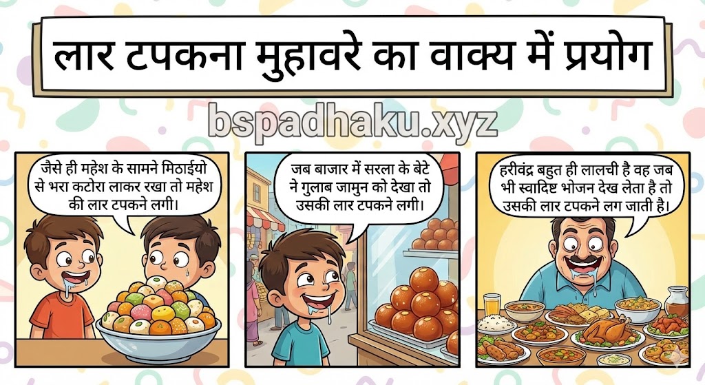 लार टपकना मुहावरे का वाक्य में प्रयोग