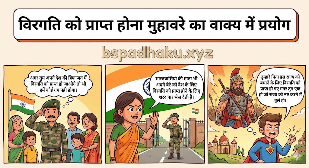 विरगति को प्राप्त होना मुहावरे का वाक्य में प्रयोग veergati ko prapt hona muhavare vakya me prayog