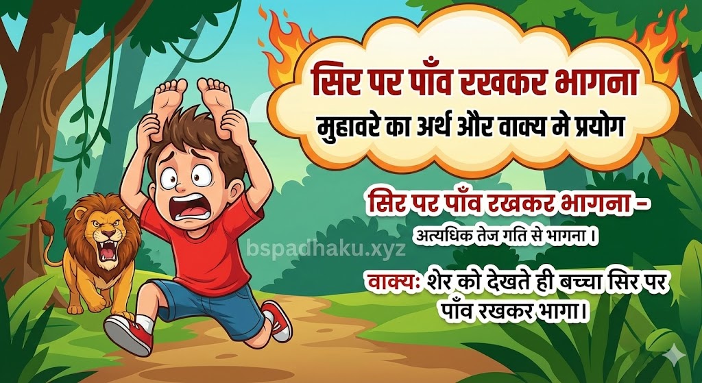 सिर पर पाँव रखकर भागना  मुहावरे का अर्थ क्या होता है