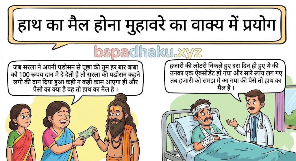 हाथ का मैल होना मुहावरे का वाक्य में प्रयोग haath ka mail hona muhavare ka vakya me prayog