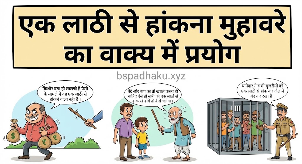 ‌‌‌एक लाठी से हांकना मुहावरे का वाक्य में प्रयोग ek lathi se hakna muhavare ka vakya me prayog