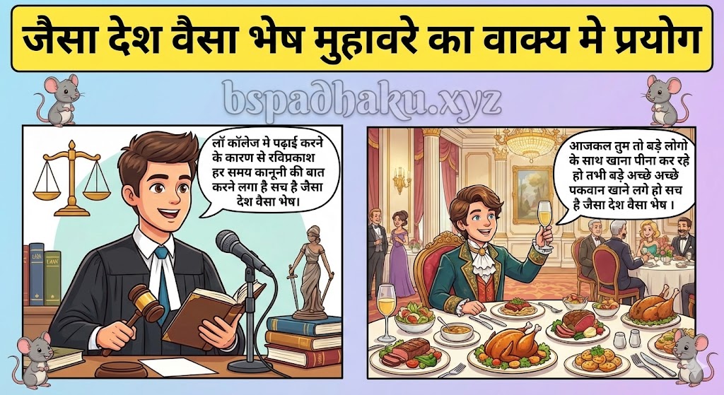 ‌‌‌जैसा देश वैसा भेष मुहावरे का वाक्य मे प्रयोग jaisa desh vaisa bhesh muhavare ka vakya me prayog