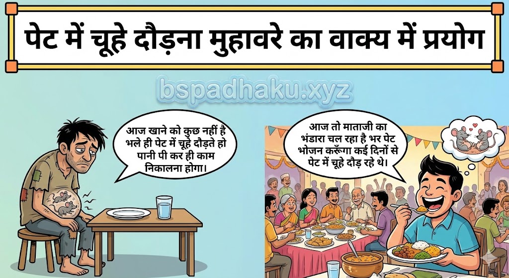‌‌‌पेट मे चूहे दौड़ना मुहावरे का वाक्य में प्रयोग  pet me chuhe daudna muhavare ka vakya me prayog