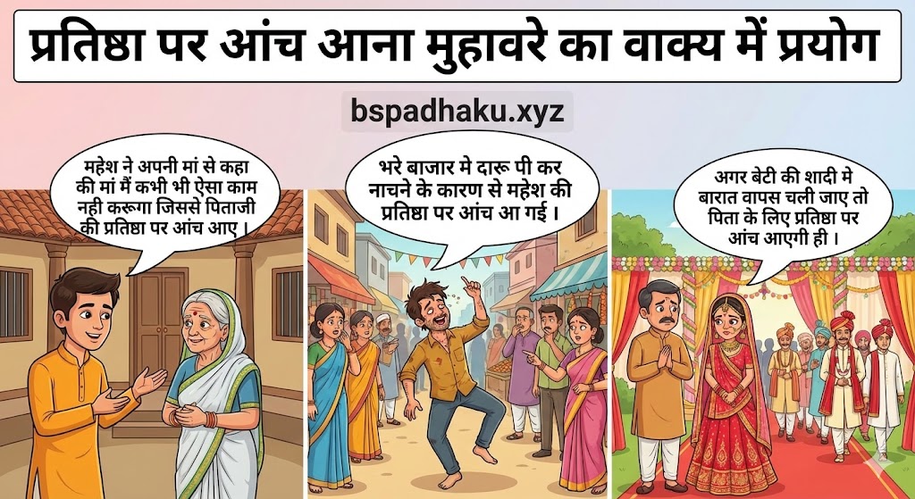 ‌‌‌प्रतिष्ठा पर आंच आना मुहावरे का वाक्य में प्रयोग pratishtha par aanch aana muhavare ka vakya me prayog