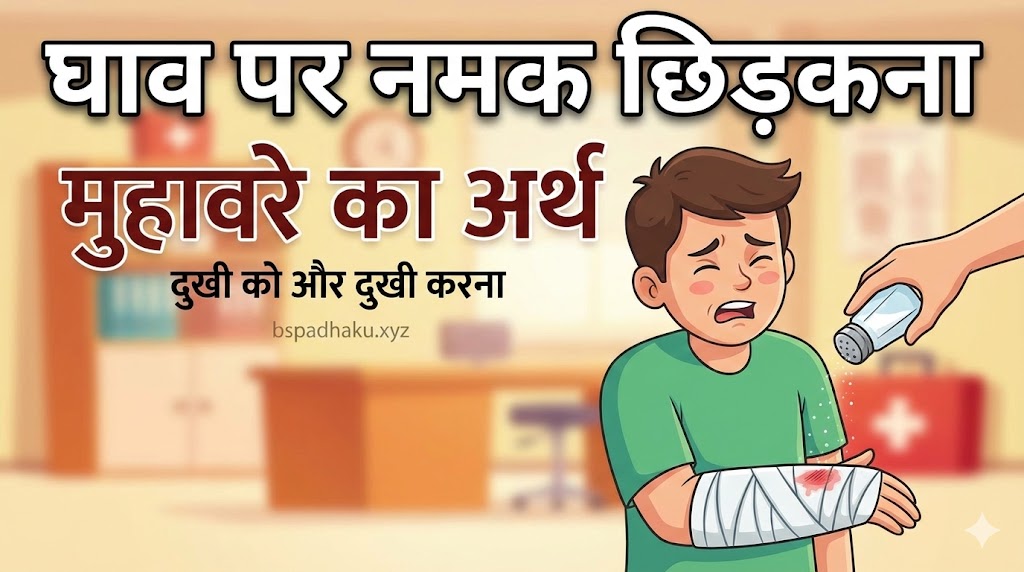 घाव पर नमक छिड़कना का अर्थ और वाक्य मे प्रयोग