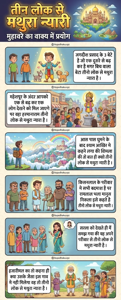 तीन लोक से मथुरा न्यारी मुहावरे का अर्थ