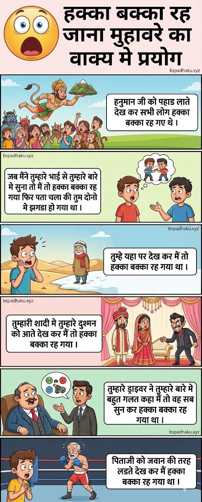 हक्का-बक्का रह जाना मुहावरे का अर्थ और वाक्य मे प्रयोग