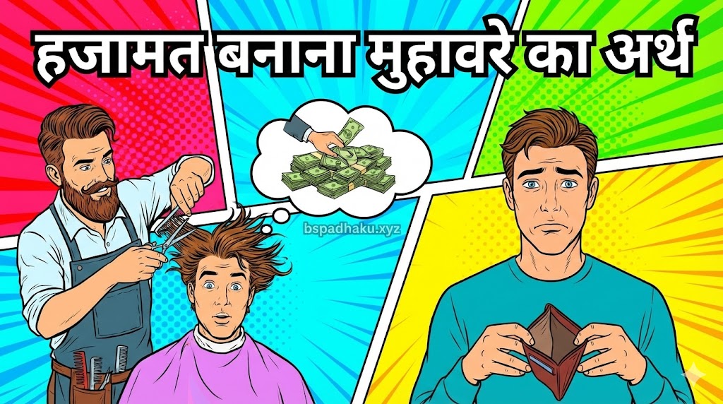 हजामत बनाना का अर्थ और वाक्य मे प्रयोग