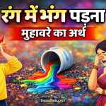 आओ समझें, रंग में भंग पड़ना मुहावरे का अर्थ और वाक्य मे प्रयोग