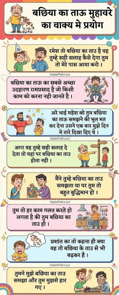 बछिया का ताऊ का अर्थ और वाक्य मे प्रयोग