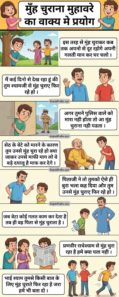 मैं समझाता हूं आपको, मुँह चुराना का अर्थ और वाक्य मे प्रयोग व कहानी