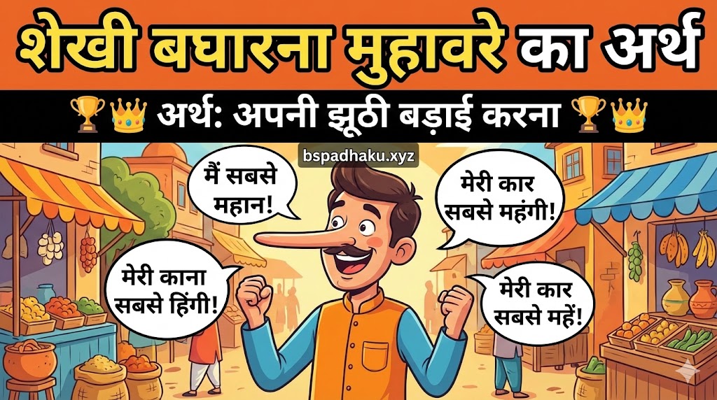 शेखी बघारना मुहावरे का मतलब और वाक्य व कहानी